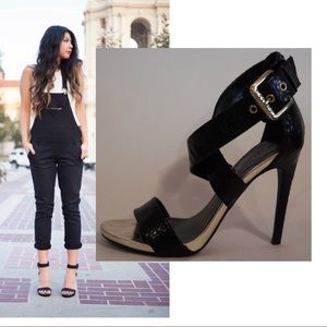 GUESS black strappy stilettos